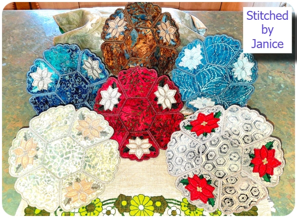 In the hoop Poinsettia Bowls by Janice