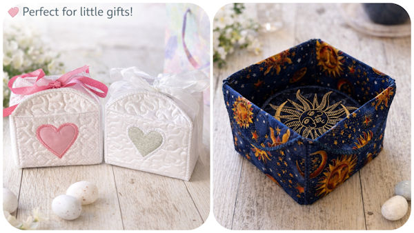 In the hoop Reusable Gift Boxes and Coaster Holder by Kreative Kiwi SAMPLE 450