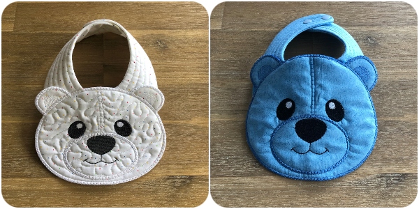 In the hoop Teddy Bear Bib by Kreative Kiwi