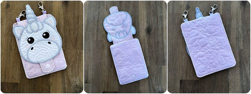 In the hoop Unicorn Bag by Kreative Kiwi Front and back - 800