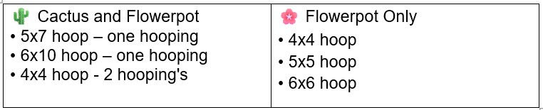 Included with Free In the hoop Cactus Flowerpot by Kreative Kiwi
