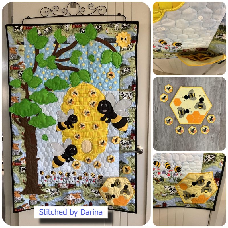 Interactive Busy Bee Quilt by Darina - 800