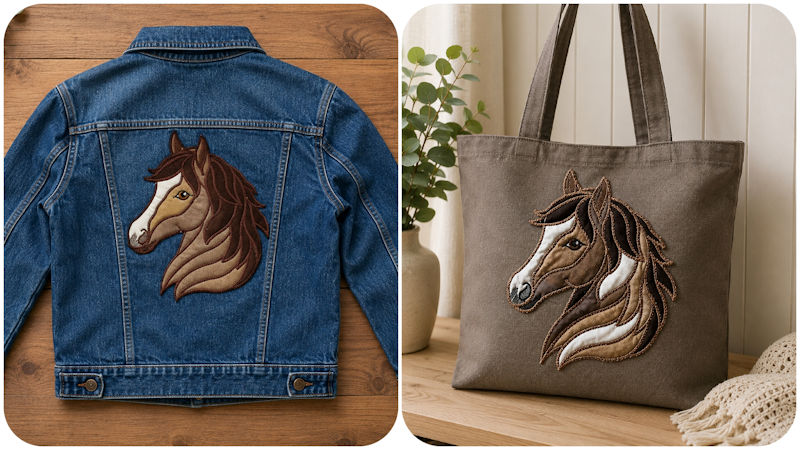 Jacket and bag - Large Applique Horse
