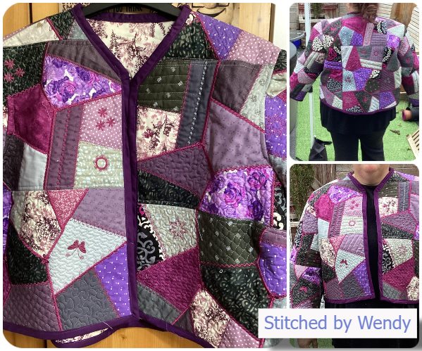Jacket made with crazy patch bag designs