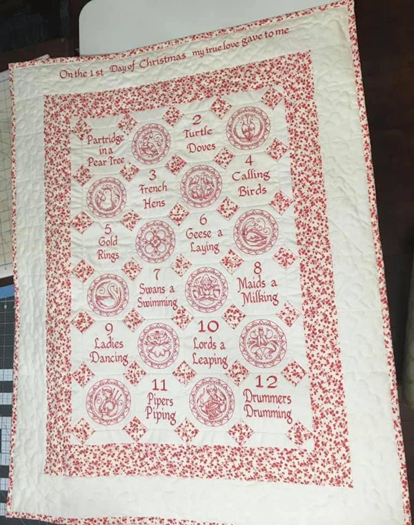 Judy 12 Days of Christmas Quilt