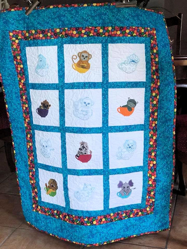Machine Embroidery Animal Quilt