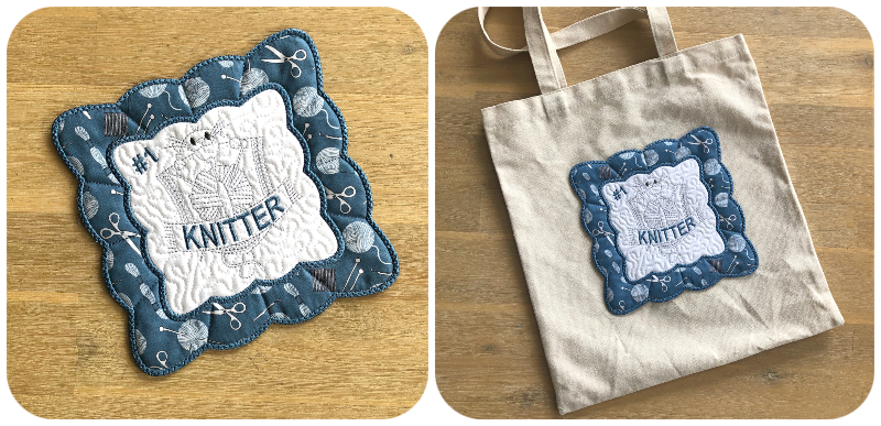Knitter Embroider Coaster as Pocket