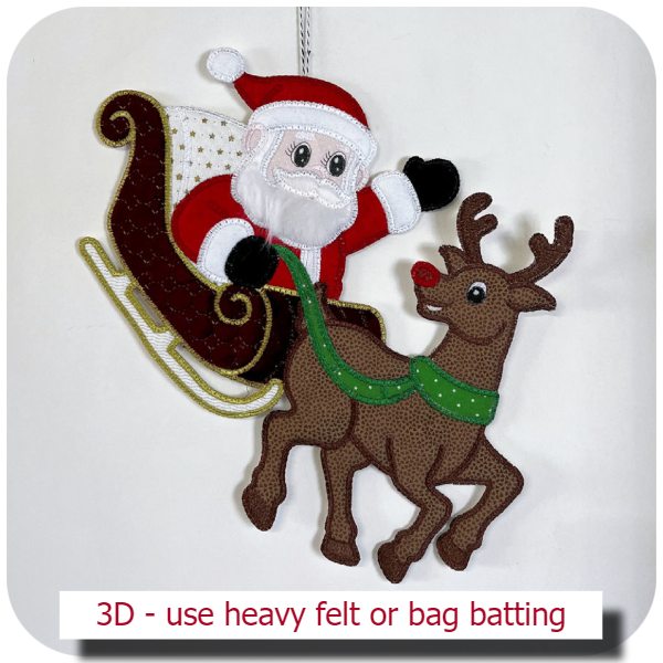 Large 3D Santa and Rudolph by Kreative Kiwi