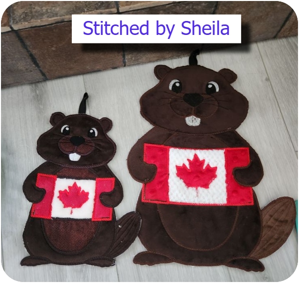 Large Applique Beaver by Sheila