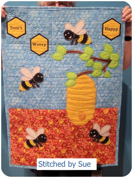 Large Applique Bees by Sue