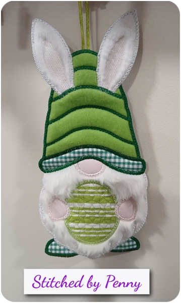 Large Applique Easter Bunny Gnome by Penny