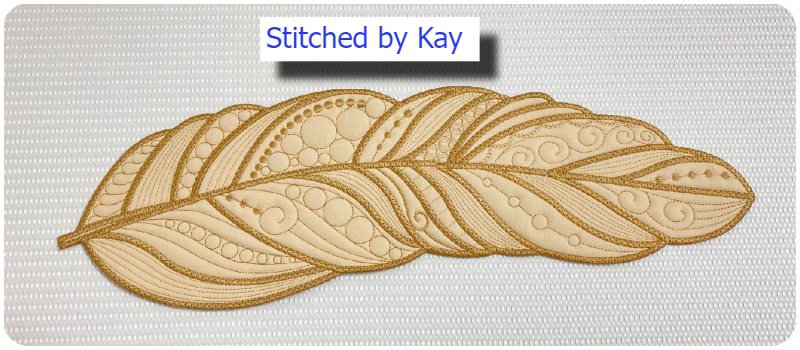 Large Applique Feather Runner by Kay
