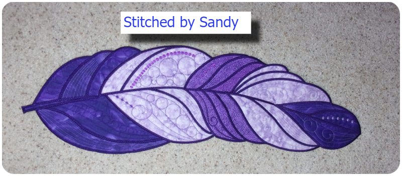 Large Applique Feather Runner by Sandy