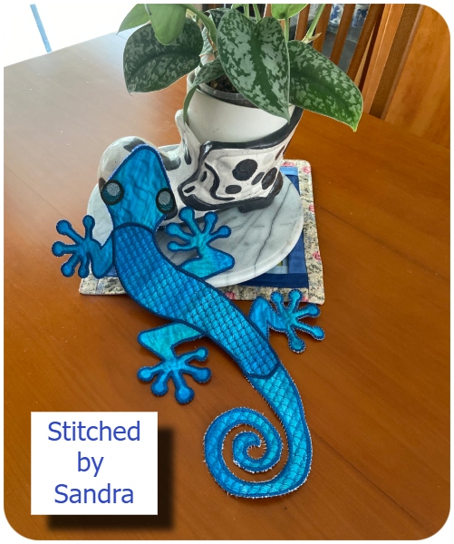 Large Applique Gecko by Sandra