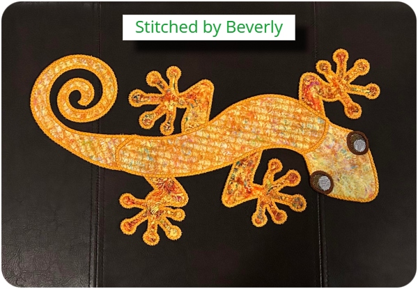 Large Applique Ghecko by Beverly