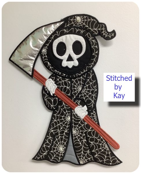 Large Applique Grim Reaper by Kay a