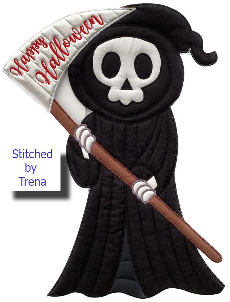 Large Applique Grim Reaper by Trena