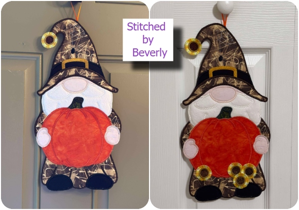 Large Applique Halloween Gnome by Beverly - 600