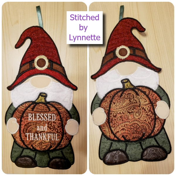 Large Applique Halloween Gnome by Lynnette 2