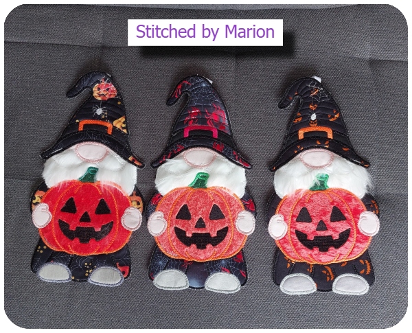 Large Applique Halloween Gnome by Marion 0209