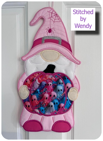 Large Applique Halloween Gnome by Wendy 0209