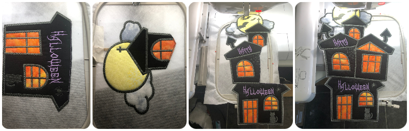 Large Applique Haunted Huse - 4 hoopings