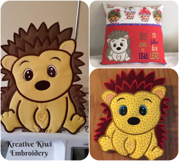 Large Applique Hedgehog by Kreative Kiwi