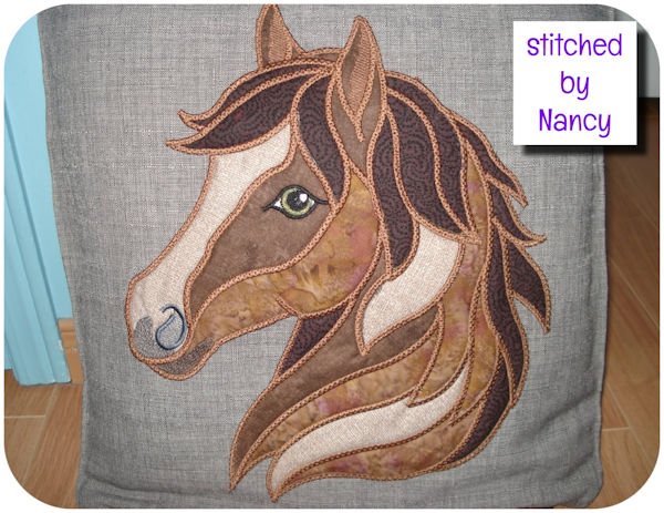 Large Applique Horse head by Nancy