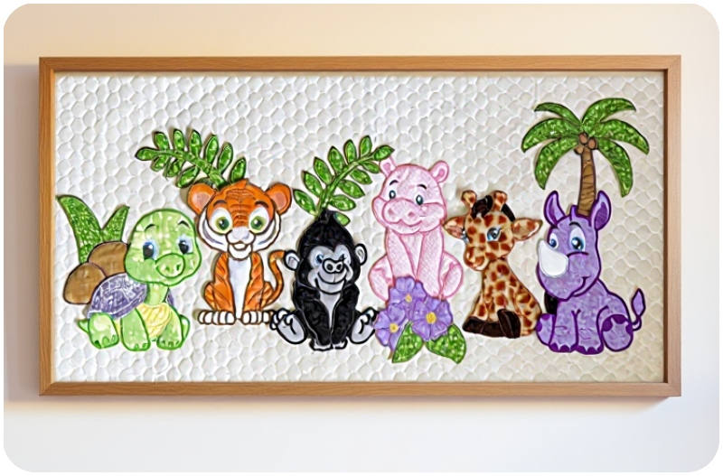 Large Applique Jungle Collection Two wall hanger by Kreative Kiwi - 800