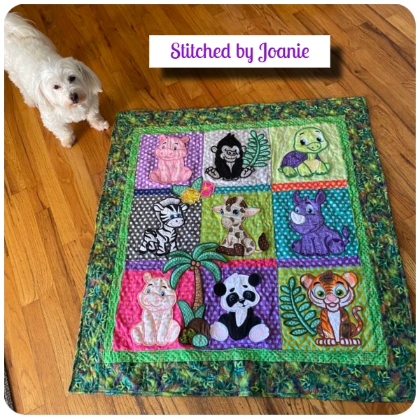 Large Applique Jungle Quilt by Joanie 0804
