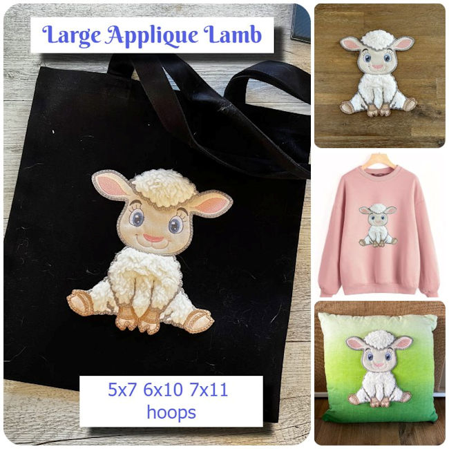 Large Applique Lamb by Kreative Kiwi - 650