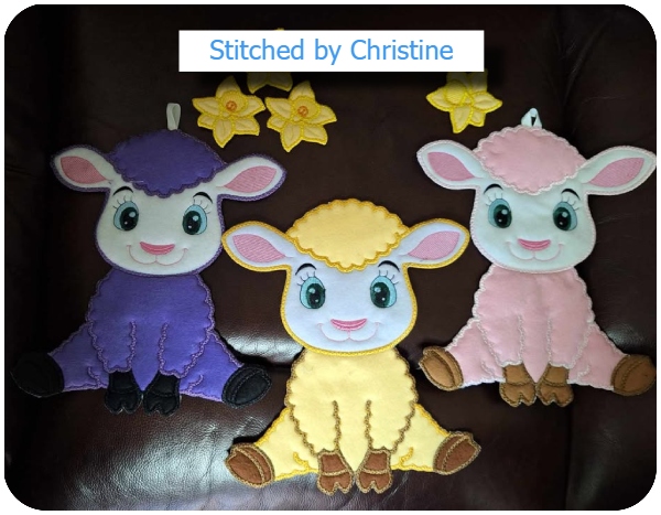 Large Applique Lambs by Christine