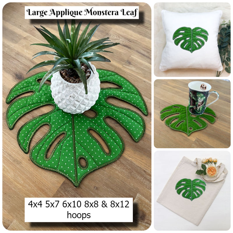 Large Applique Monstera Leaf by Kreative Kiwi - 800