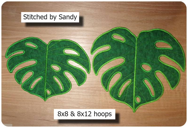 Large Applique Monstera Leaf stitched by Sandy - 800