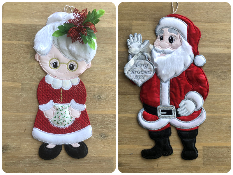Large Applique Mr and Mrs Claus