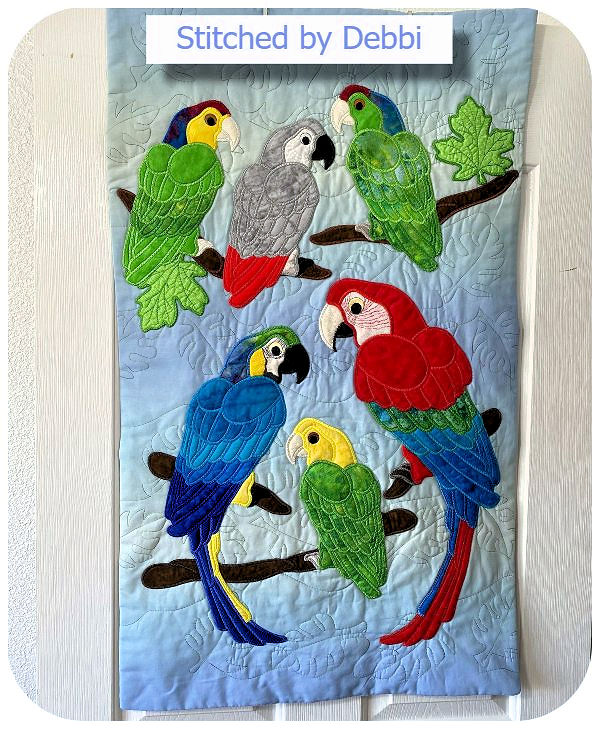 Large Applique Parrot Wall Hanging by Debbi