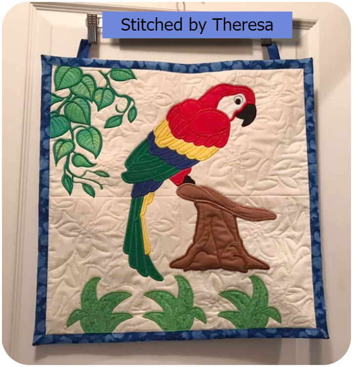 Large Applique Parrot by Theresa
