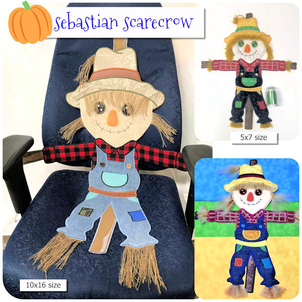 Large Applique Scarecrow by Kreative Kiwi -600