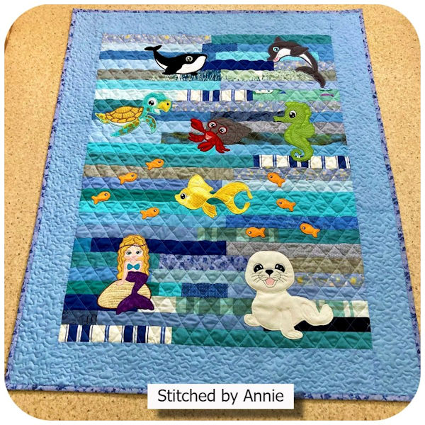 Large Applique Sea Quilt by Annie