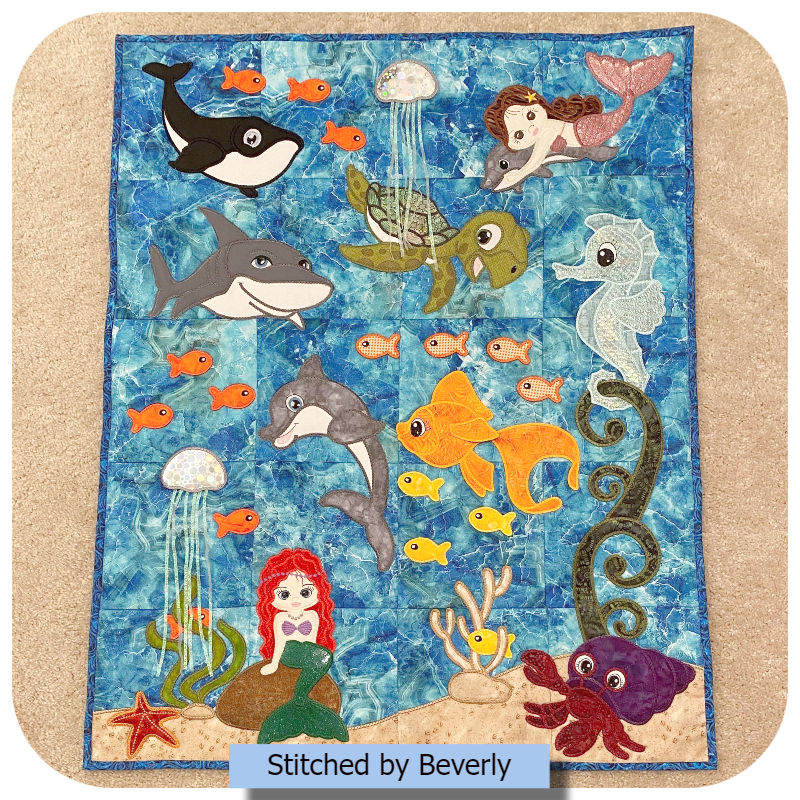 Large Applique Sea Quilt by Beverly