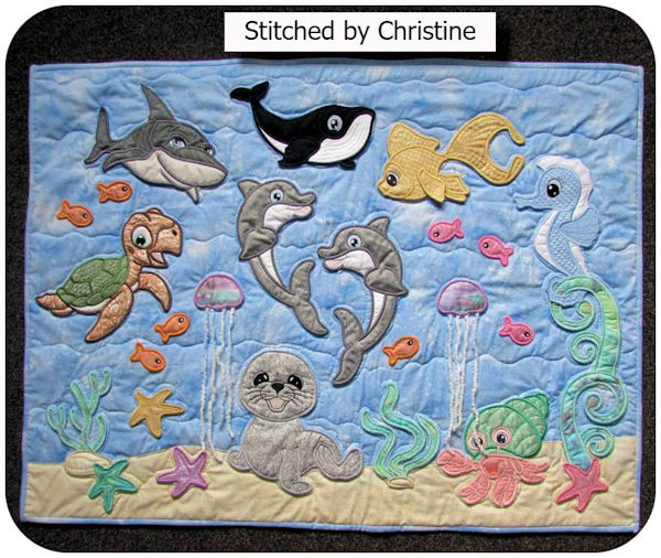 Large Applique Sea Quilt by Christine 600