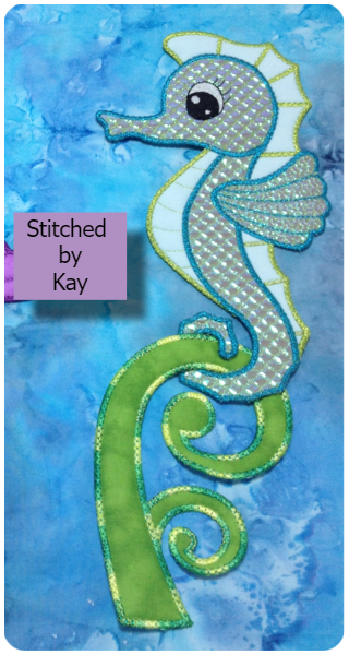 Large Applique Seahorse by Kay
