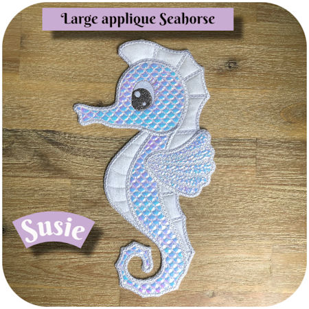 Large Applique Seahorse by Kreative Kiwi -450