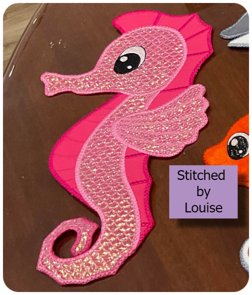 Large Applique Seahorse by Louise