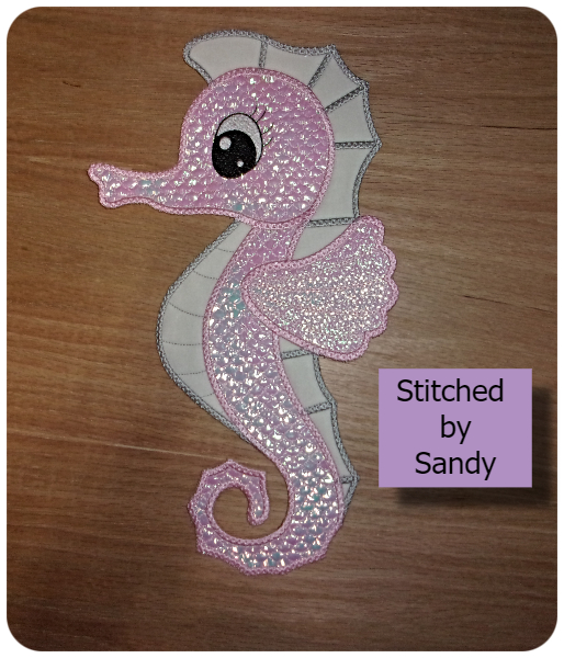 Large Applique Seahorse by Sandy