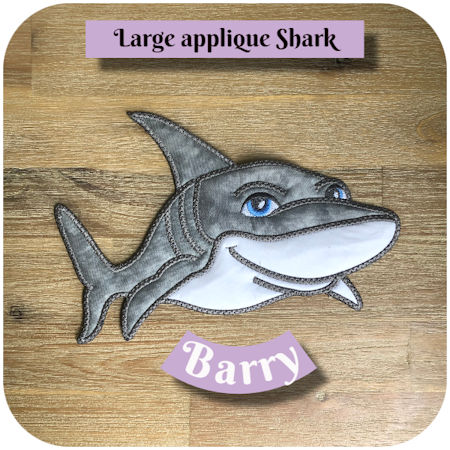 Large Applique Shark by Kreative Kiwi - 450