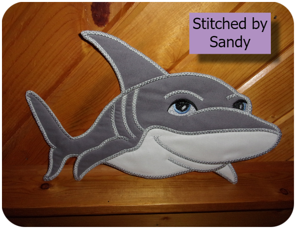 Large Applique Shark by Sandy