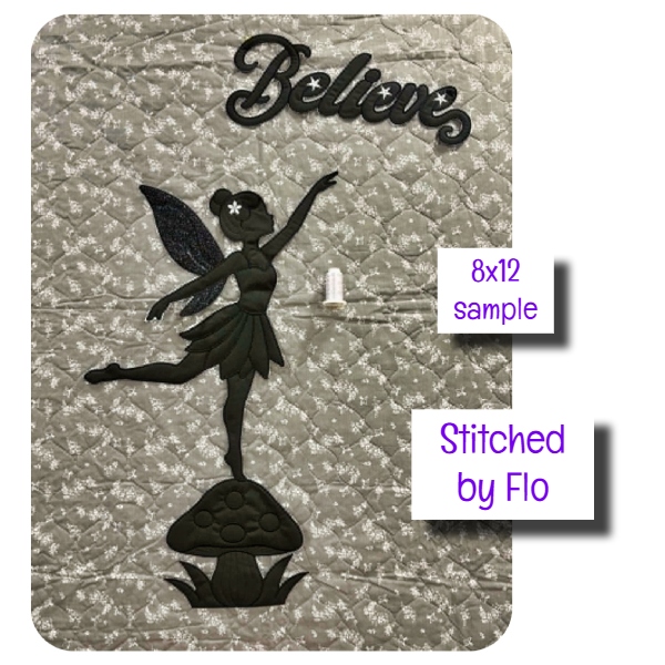 Large Applique Silhouette Fairy by Flo - 600