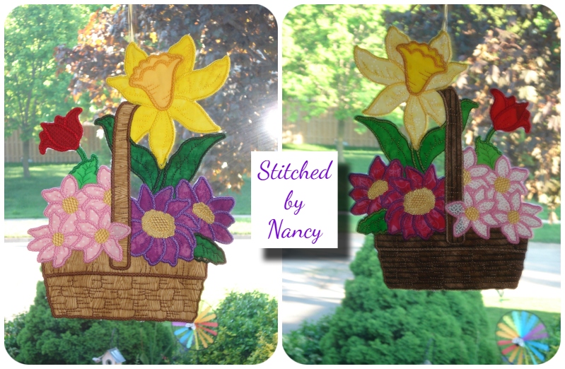 Large Applique Spring Basket by Nancy 2