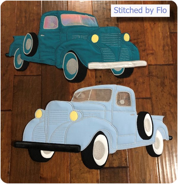 Large Applique Vintage Truck stitched by Flo